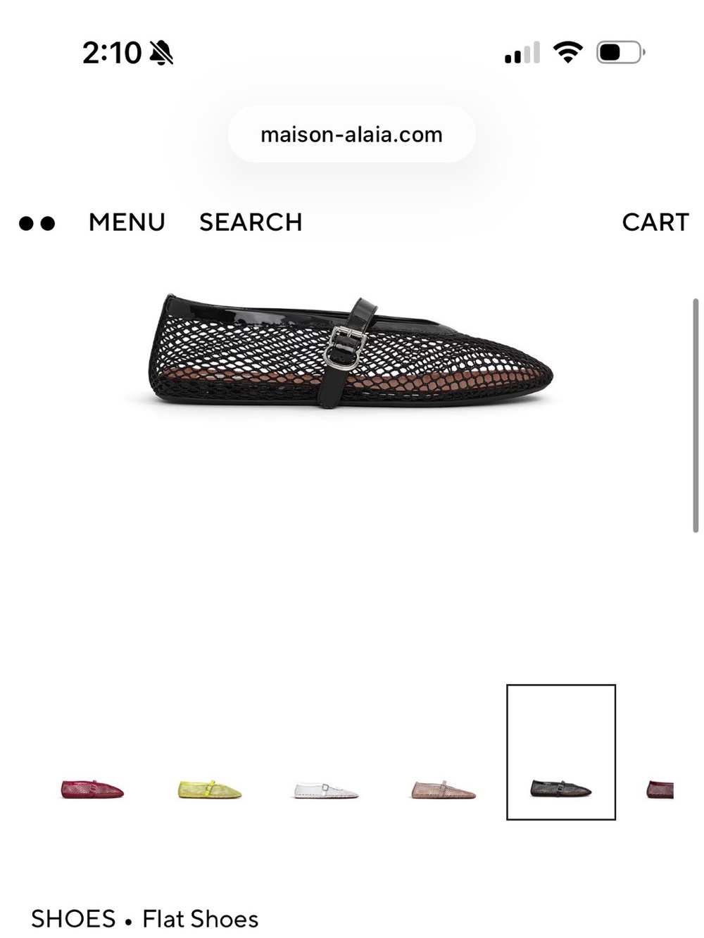 ALAIA Black Mesh Mary Jane Flat